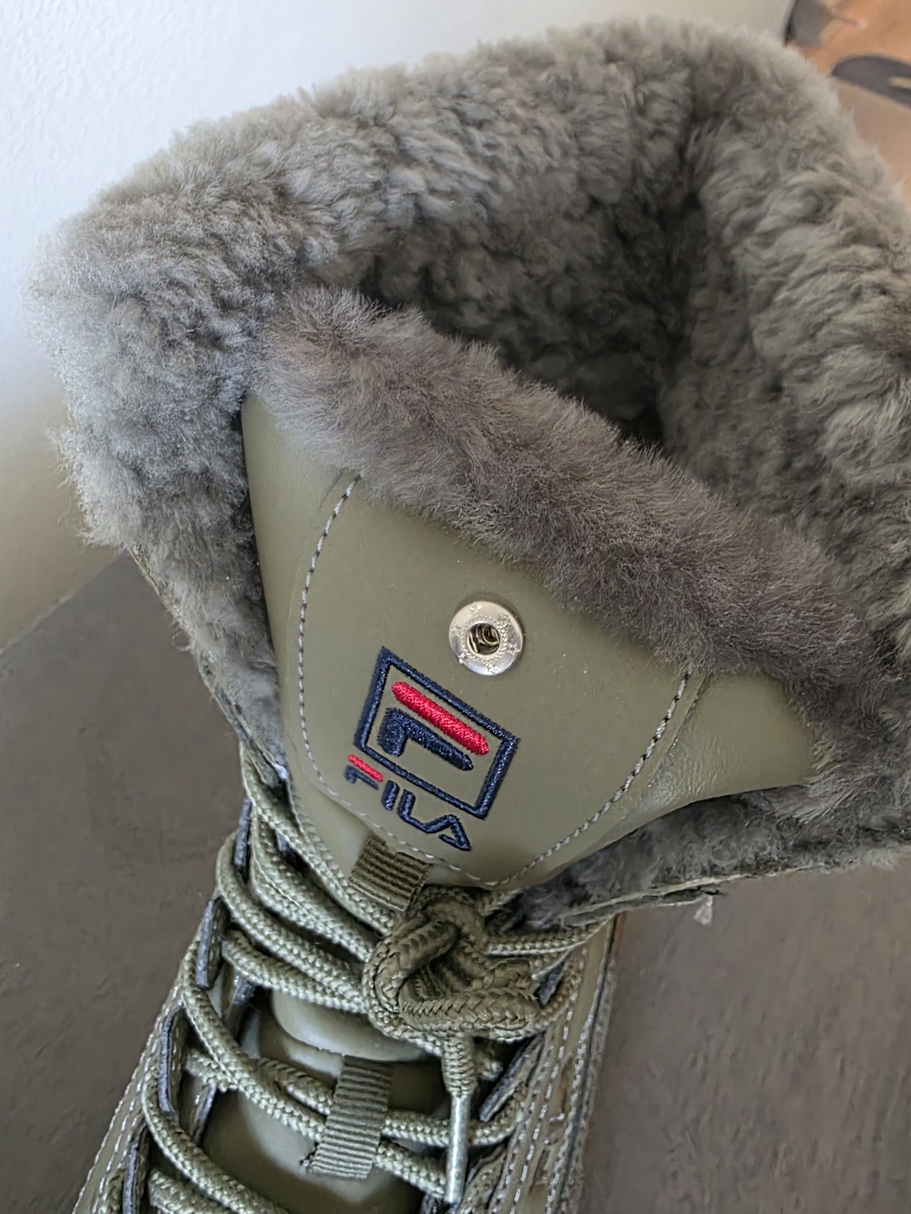 FILA Women's Olive Green Fur-Lined Winter Boots - Picture 4 of 8
